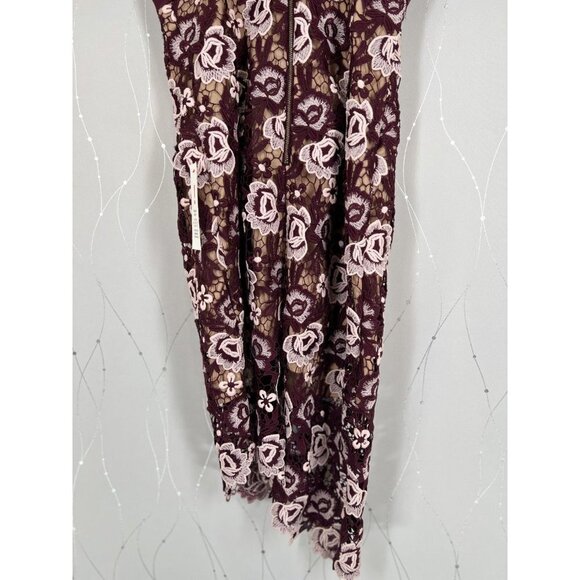 NWT Bardot Purple Dalia Lace Asymmetrical Midi Dress $119 - Picture 12 of 16